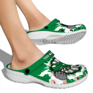 customized north texas mean green gripping hand clog fashion forward