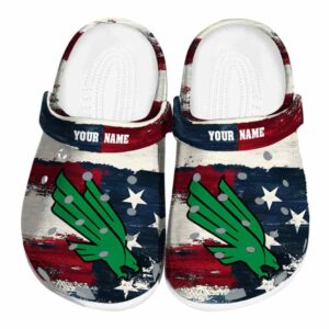 customized north texas mean green patriotic stripes clog best selling