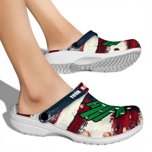 customized north texas mean green patriotic stripes clog fashion forward