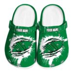customized north texas mean green splash motif background clog best selling