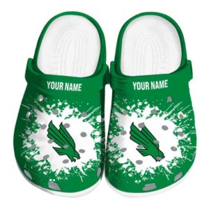 customized north texas mean green splatter background clog best selling