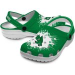 customized north texas mean green splatter background clog best selling
