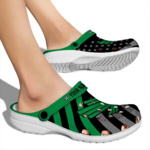 customized north texas mean green star spangled graphic clog fashion forward