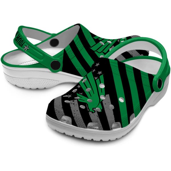 customized north texas mean green star spangled graphic clog high quality
