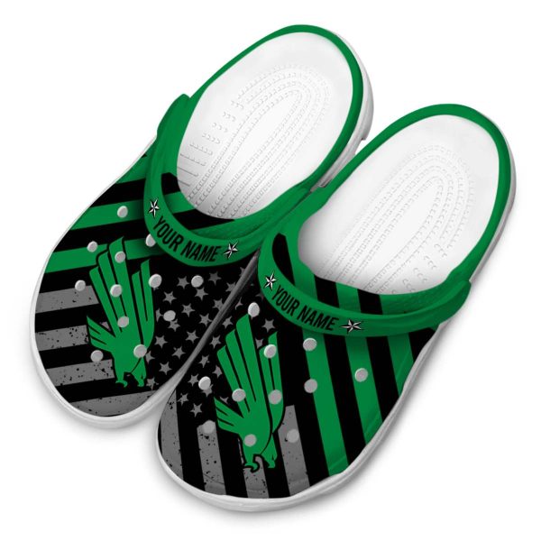 customized north texas mean green star spangled graphic clog latest model