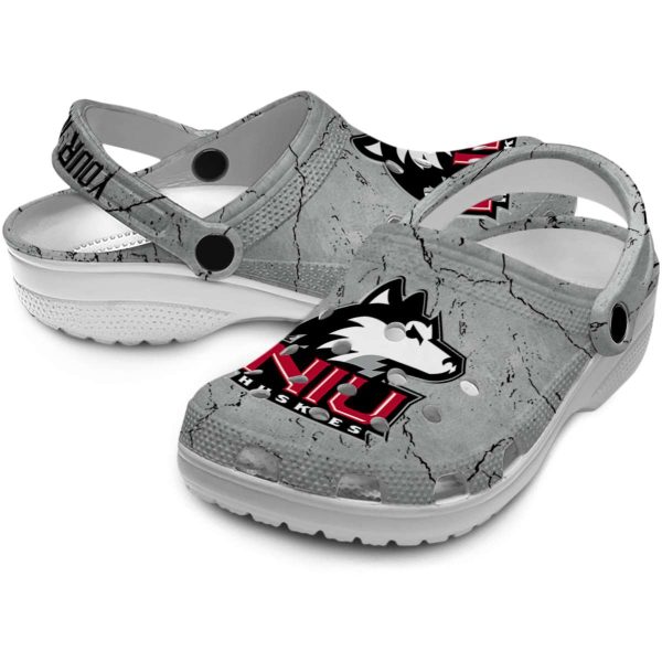 customized northern illinois huskies cracked texture clog high quality