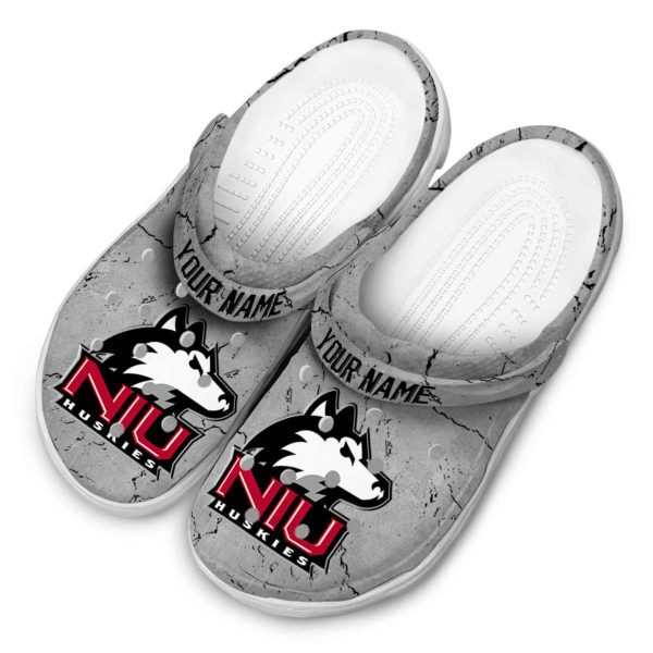 customized northern illinois huskies cracked texture clog latest model