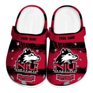 customized northern illinois huskies paint splatter graphics clog best selling