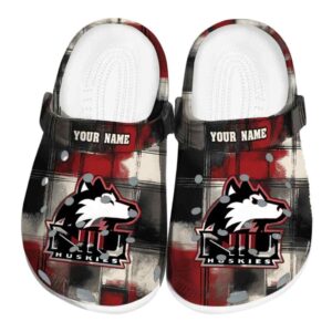 customized northern illinois huskies plaid fusion clog best selling