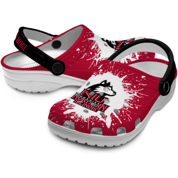 customized northern illinois huskies splash art clog high quality