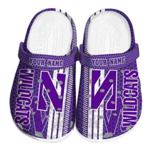 customized northwestern wildcats contrasting stripes clog best selling