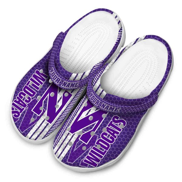 customized northwestern wildcats contrasting stripes clog latest model