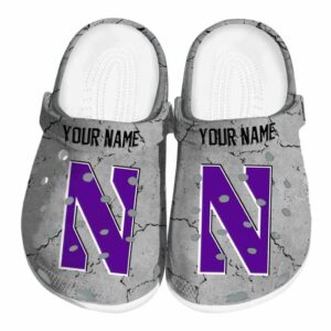 customized northwestern wildcats cracked texture clog best selling