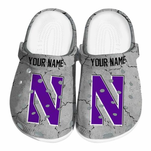 customized northwestern wildcats cracked texture clog best selling