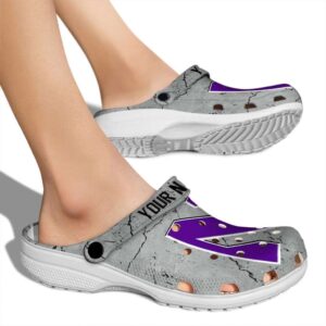 customized northwestern wildcats cracked texture clog fashion forward