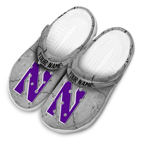customized northwestern wildcats cracked texture clog latest model