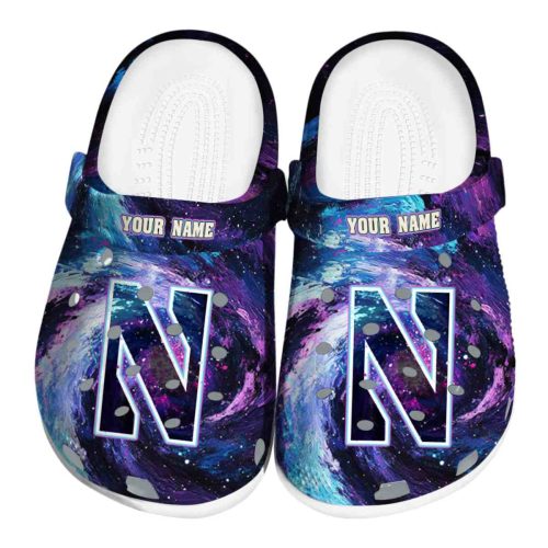 customized northwestern wildcats galaxy swirl clog best selling