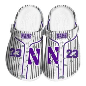 customized northwestern wildcats pinstripe pattern clog best selling