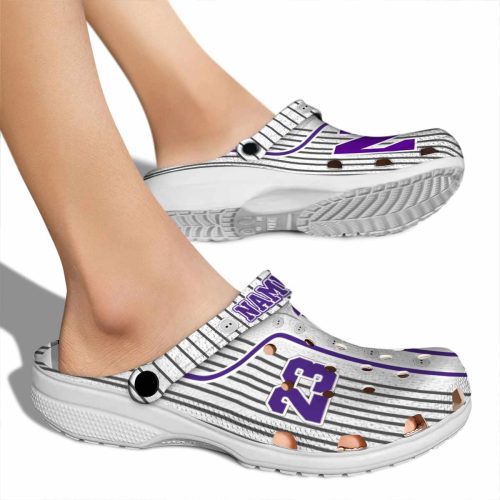 customized northwestern wildcats pinstripe pattern clog fashion forward