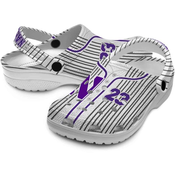 customized northwestern wildcats pinstripe pattern clog high quality