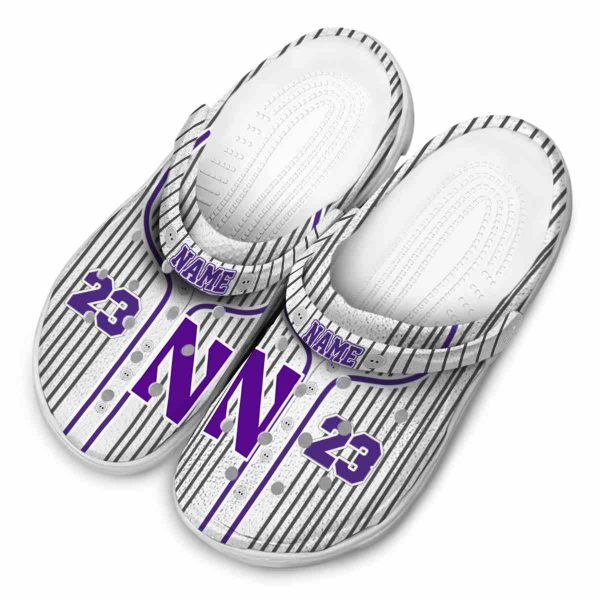customized northwestern wildcats pinstripe pattern clog latest model
