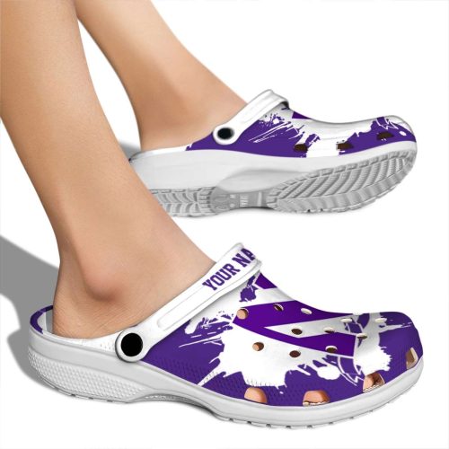 customized northwestern wildcats splatter pattern clog fashion forward