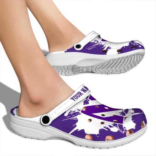 customized northwestern wildcats splatter pattern clog fashion forward