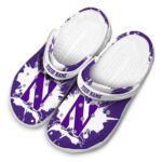 customized northwestern wildcats splatter pattern clog best selling