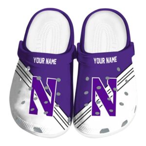 customized northwestern wildcats striped accents clog best selling