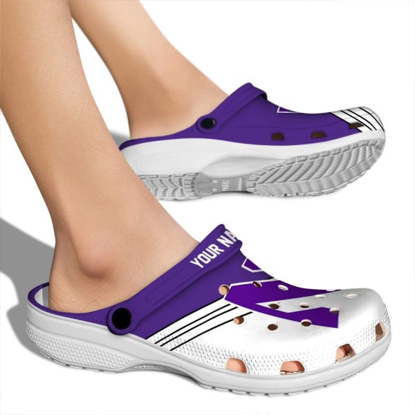 customized northwestern wildcats striped accents clog fashion forward