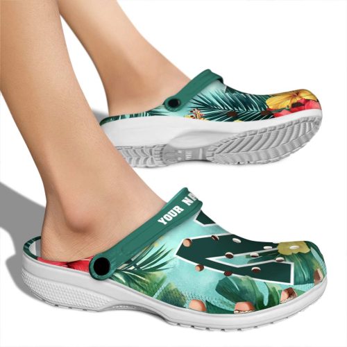 customized northwestern wildcats tropical vibes clog fashion forward
