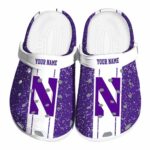 customized northwestern wildcats vertical stripes clog best selling