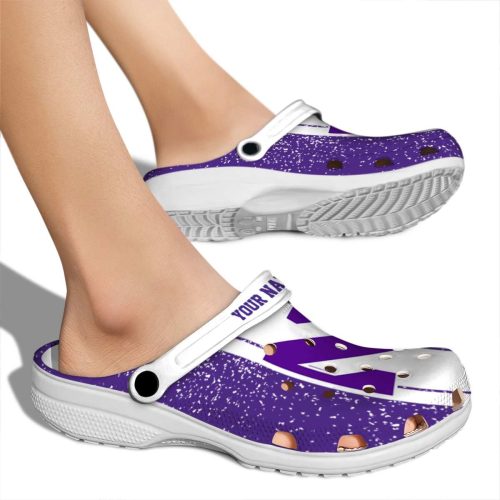 customized northwestern wildcats vertical stripes clog fashion forward