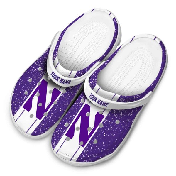 customized northwestern wildcats vertical stripes clog latest model