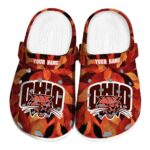 customized ohio bobcats autumn leaves clog best selling