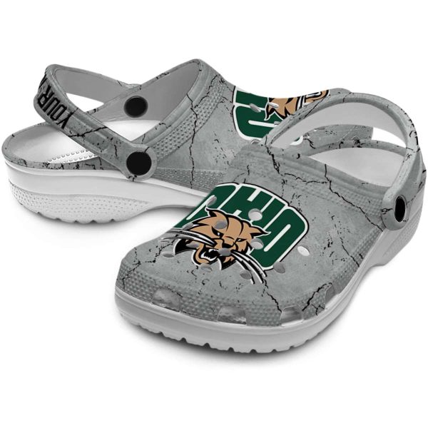 customized ohio bobcats cracked texture clog high quality