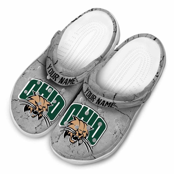 customized ohio bobcats cracked texture clog latest model