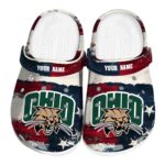customized ohio bobcats patriotic stripes clog best selling