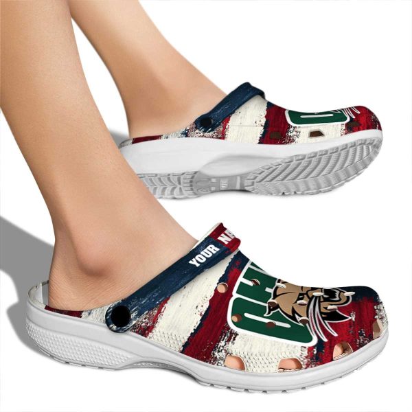 customized ohio bobcats patriotic stripes clog fashion forward