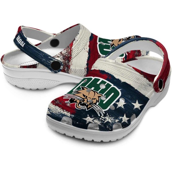 customized ohio bobcats patriotic stripes clog high quality