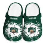 customized ohio bobcats splatter background clog best selling
