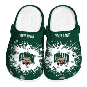 customized ohio bobcats splatter background clog best selling