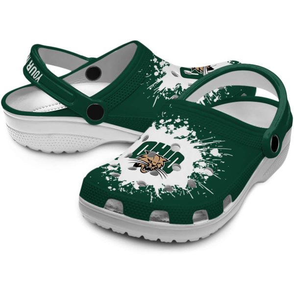 customized ohio bobcats splatter background clog high quality