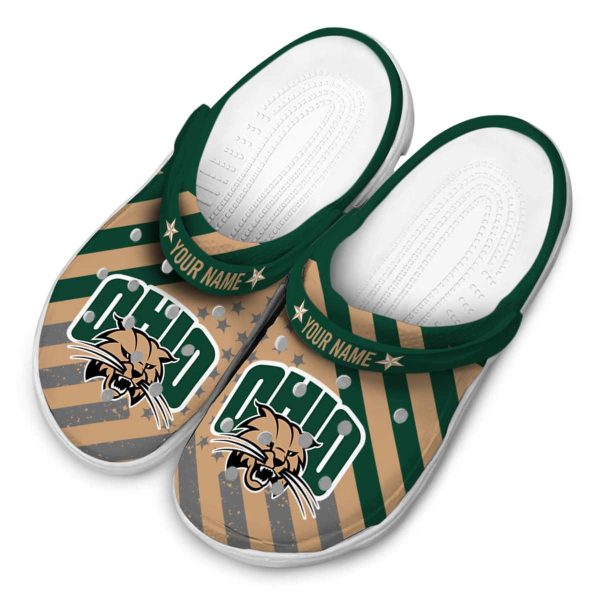 customized ohio bobcats star spangled graphic clog latest model