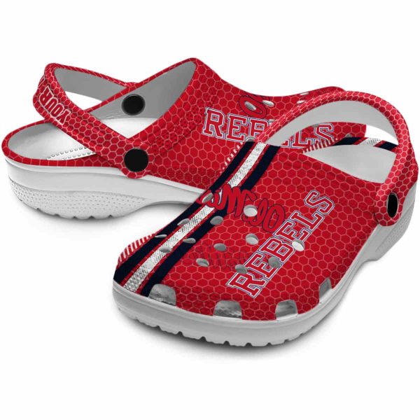customized ole miss rebels contrasting stripes clog high quality