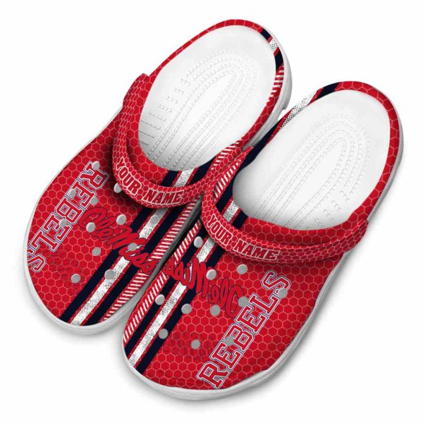 customized ole miss rebels contrasting stripes clog latest model