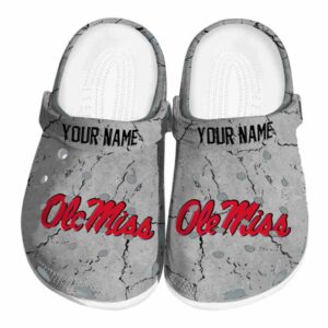 customized ole miss rebels cracked texture clog best selling