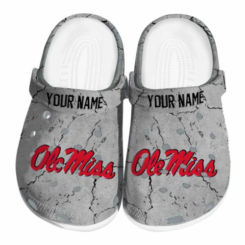 customized ole miss rebels cracked texture clog best selling