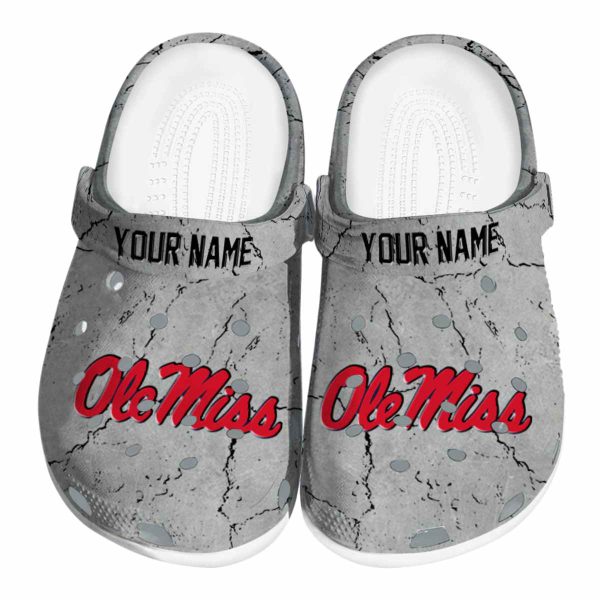 customized ole miss rebels cracked texture clog best selling