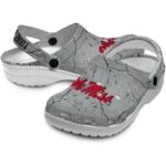 customized ole miss rebels cracked texture clog best selling